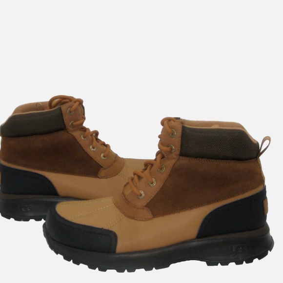 UGG EMMETT MEN DUCK BOOTS LEATHER CHESTNUT Cold Weather Rated & waterproof - Picture 3 of 4
